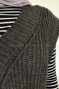 Modalamelif Ovarsize V Yaka Süveter Füme