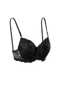 Black Cotton Fabric Underwire Support Bralet