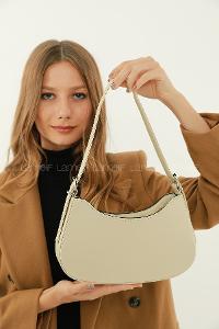 Lamelif Baget Omuz Kadın Çanta Krem