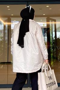 Modalamelif Cepli Şişme Mont Taş