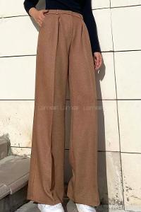 Soft Brown Cotton Fabric High Waist Comfortable Pants