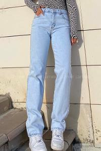 Ice Blue Denim High Waist Denim Pants
