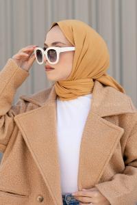 Ocher Cotton Fabric Viscose Fabric Straight Shawl