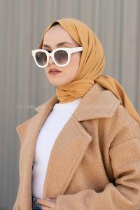 Ocher Cotton Fabric Viscose Fabric Straight Shawl