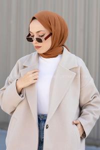 Tan Cotton Fabric Viscose Fabric Straight Shawl