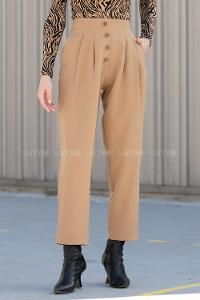 Modalamelif Pileli Pantolon Camel