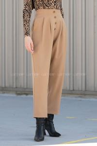 Modalamelif Pileli Pantolon Camel