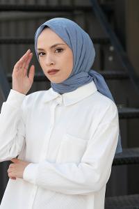 Lamelif Bambu Şal Gök Mavi