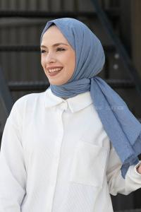 Lamelif Bambu Şal Gök Mavi