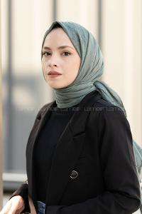 Plum Green Cotton Fabric Straight Shawl