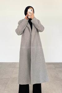 Modalamelif Belden Bağlamalı Kaşe Kaban Gri