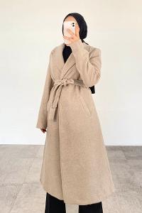 Mink Scoop Neck Long Arm Cotton Coat