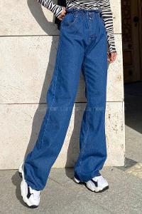 Dark Blue Denim Normal Waist Denim Pants