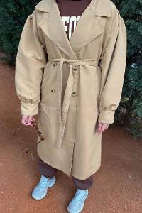 Lamelif Balon Kol Kemerli Trenç Camel