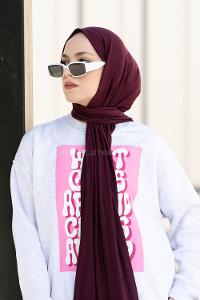 Lamelif Koyu Bordo Penye Şal