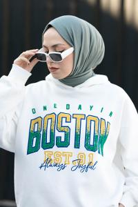 Lamelif Koyu Çagla  Yeşili Penye Şal