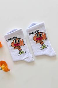 Lamelif Darwin Desenli Kolej Çorap