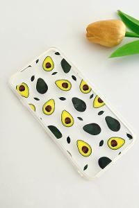 Lamelif ıPhone 7/8 Plus Avokado Baskılı Şeffaf Telefon Kılıfı