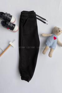 Black Elastic Trousers Elastic Waist Regular Cut Bottom Tracksuit