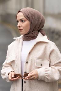 Lamelif Soft Kahve Bürümcük Şal