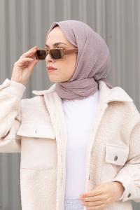 Lamelif Acık Vizonrengi Bürümcük Şal
