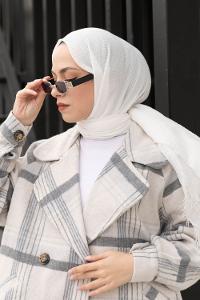 Lamelif Kırık Beyaz Bürümcük Şal