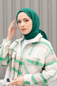 Lamelif Banetti Yeşili Bürümcük Şal