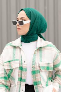 Lamelif Banetti Yeşili Bürümcük Şal