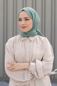 Lamelif Mint Yeşili Bürümcük Şal