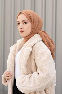 Lamelif Sütlü Kahve Bürümcük Şal