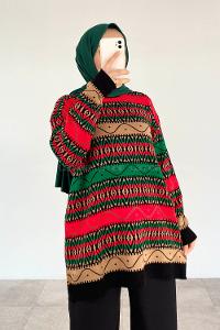 Black-green Crew Neck Long Arm Jumper