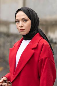 Black Viscose Fabric Printed Shawl