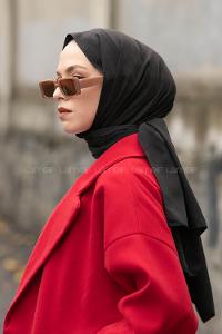 Black Viscose Fabric Printed Shawl