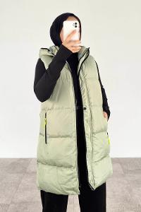 Modalamelif Arkası Lastikli Şişme Yelek Mint Yeşili