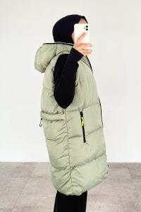 Modalamelif Arkası Lastikli Şişme Yelek Mint Yeşili