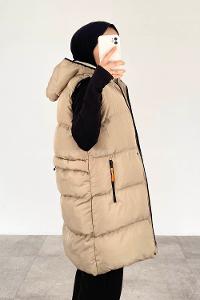 Modalamelif Arkası Lastikli Şişme Yelek Taş Rengi