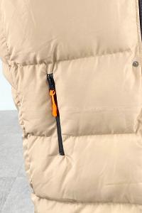 Modalamelif Arkası Lastikli Şişme Yelek Taş Rengi