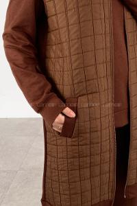 Brown Hood Neck Long Arm With Zipper Cotton Two Threads Regular Trousers Comfortable Suit