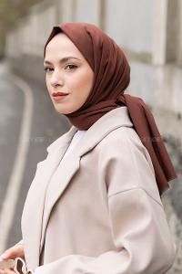 Lamelif Bakır Kahve Keten Şal