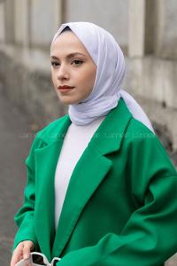 Lamelif Beyaz Keten Şal