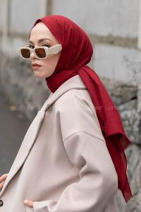 Lamelif Bordo Keten Şal