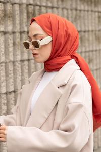 Lamelif Kızıl Keten Şal