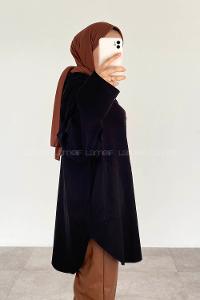 Modalamelif Yan Cepli Gabardin Gömlek Siyah