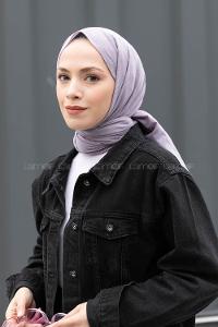 Lamelif Kırçılı Açık Lila  Keten Şal