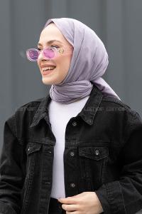 Lamelif Kırçılı Açık Lila  Keten Şal