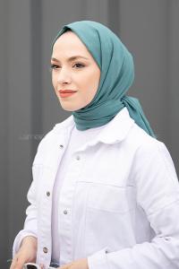 Lamelif Pastel Yeşili İnce Keten Şal