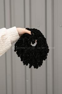 Lamelif Kadife Topuz Toka Siyah