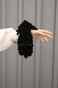 Lamelif Kadife Topuz Toka Siyah