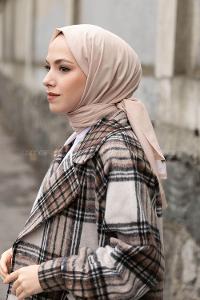 Lamelif Bej İnce Keten Şal