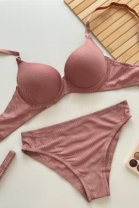 Powder Cotton Fabric Underwire Support Bralet